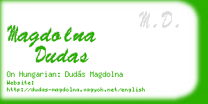 magdolna dudas business card